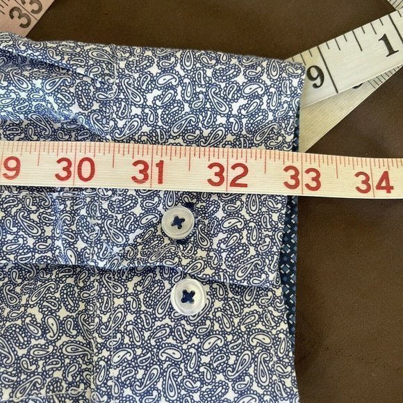 Nick Graham Every Where Mens Button up Long Sleeve Print Shirt Size XL Stretch - Picture 11 of 12